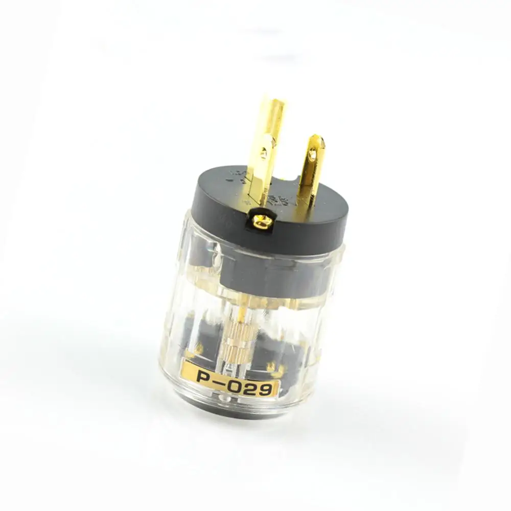Oyaide-Prise d'alimentation Schuko plaquée or 24 carats, P029 + C029, Connecteur audio IEC, Mâle femelle, Audio Hifi transparent, Europe, États-Unis
