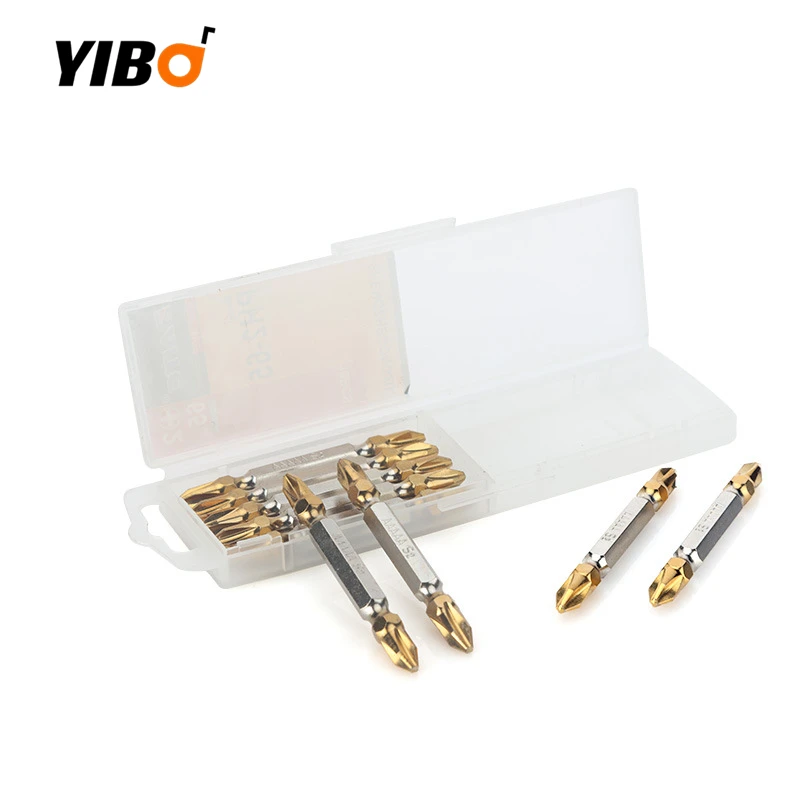 10Pcs PH2 Cross Dubbele Schroevendraaier Bits 65Mm Titanium Coated Elektrische Hex Shank Magnetic Schroevendraaier Boor