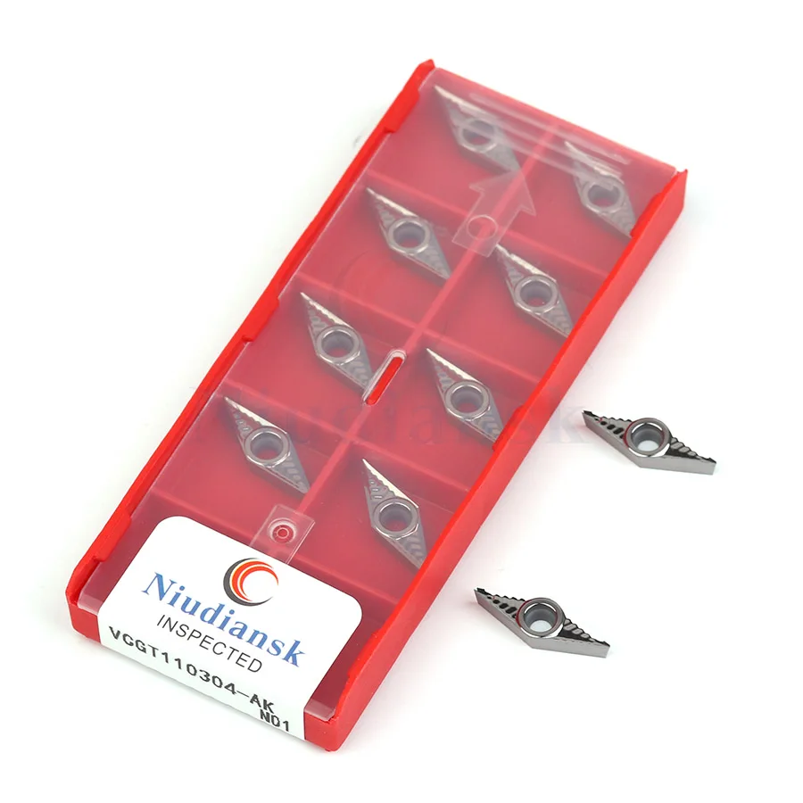 10 pièces VCGT110302 VCGT110304 AK N01 VCGT110308 AK N01 insert De Coupe pour l'aluminium, CNC tour outil de finition lame en carbure de Tungstène