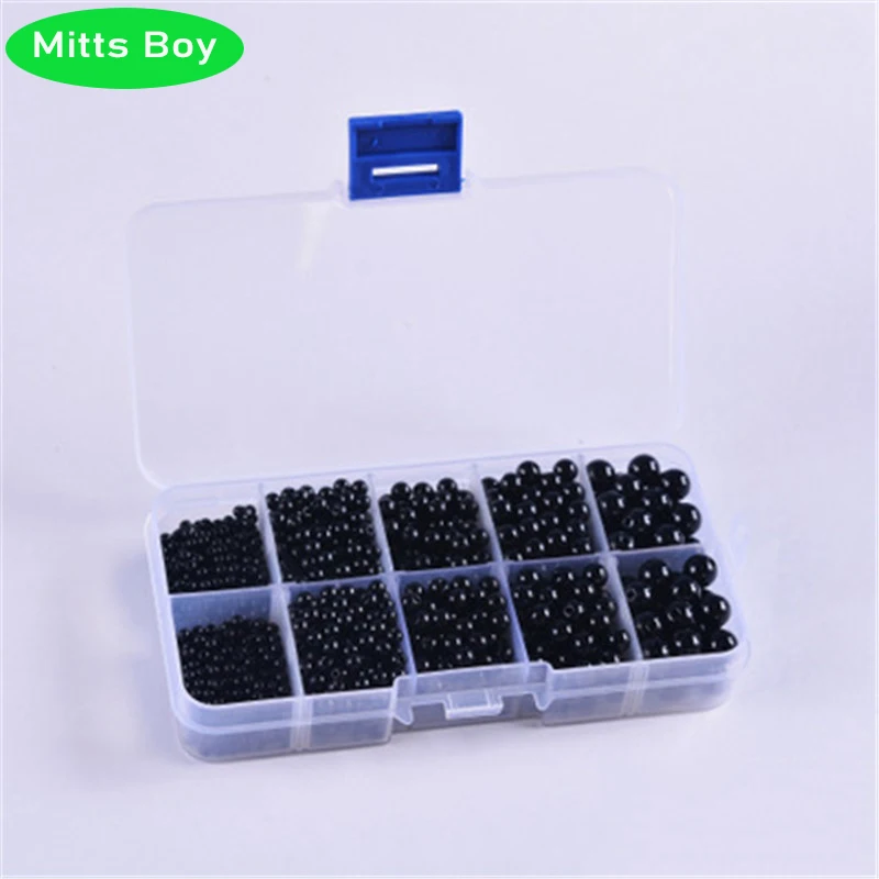 3-8mm 1000Pcs Round Black Eyes Plastic Eyes for Dolls Making Toy Black Bean Eye Fabric Dolls Eyes Amigurumi Doll Accessories Toy