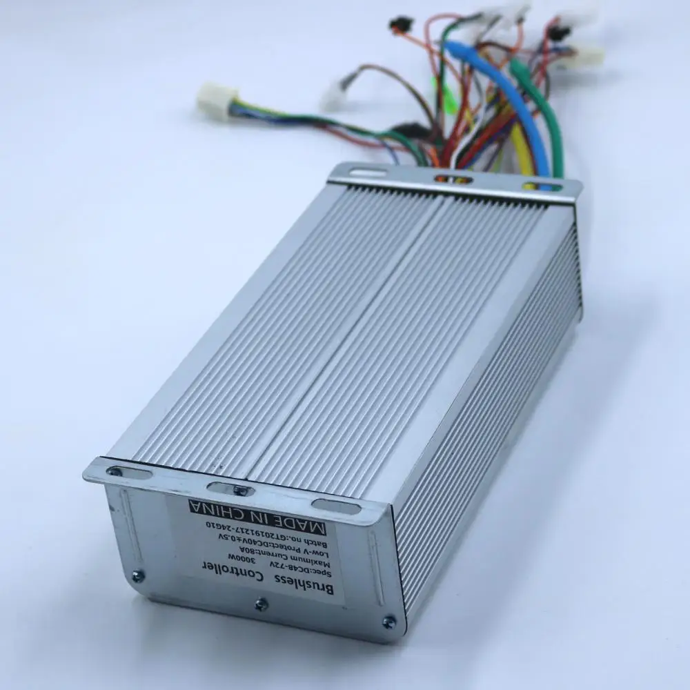 GREENTIME 24 MOSFET 48-72V 3000W 80Amax BLDC motor controller, EV brushless speed controller, sensor&sensorless