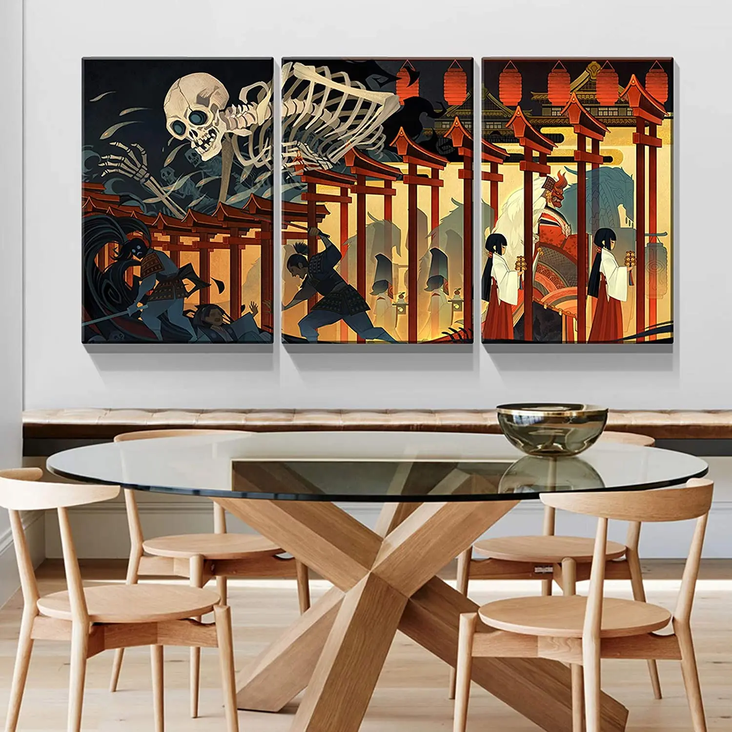 Canvas By Ho Me Lili Wall Art Takiyasha The Witch And The Skeleton Spectre Ukiyo Modern Home Decor For Living Room Bedroom