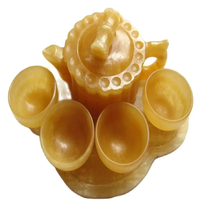 

Natural Topaz, Bamboo Jade Teapot, Teacup Small Ornaments Chinese Tea Health Marketing