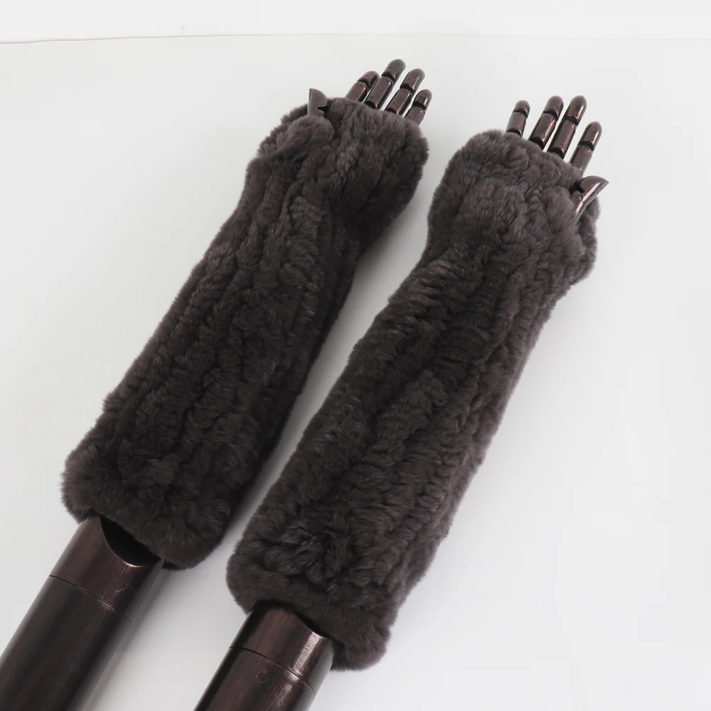 Neue Stil Mode 100% Echte Rex Kaninchen Pelz Dame Handschuhe Frauen Winter Warm Halten Echtpelz Handschuh Elastische Stricken Außen pelz Fäustlinge