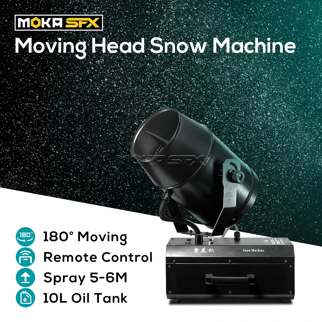 

Moving head Snow Machine Stage Effect 1800W Artificial Snow Maker Machine for Chrismas Theater