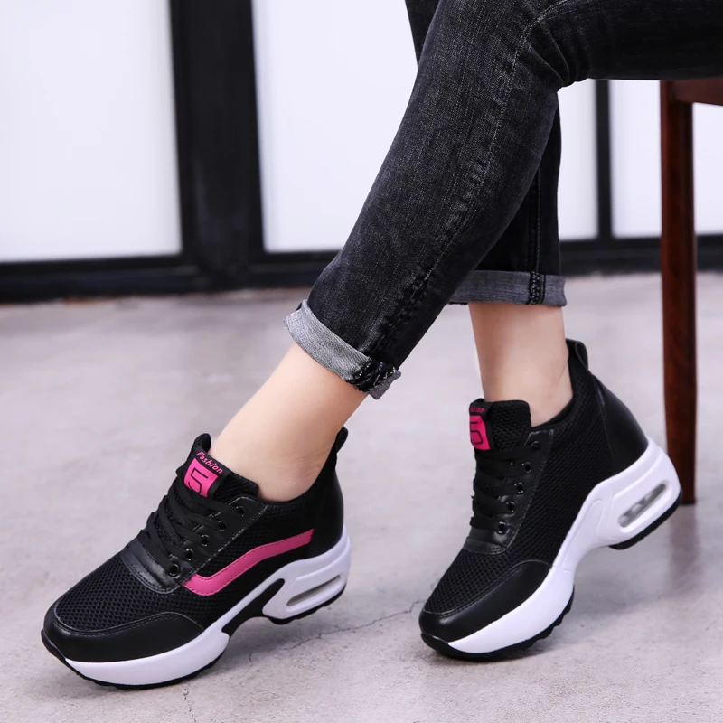 2020 New Platform Sneakers Shoes Breathable Running  Woman Fashion Height Increasing Ladies