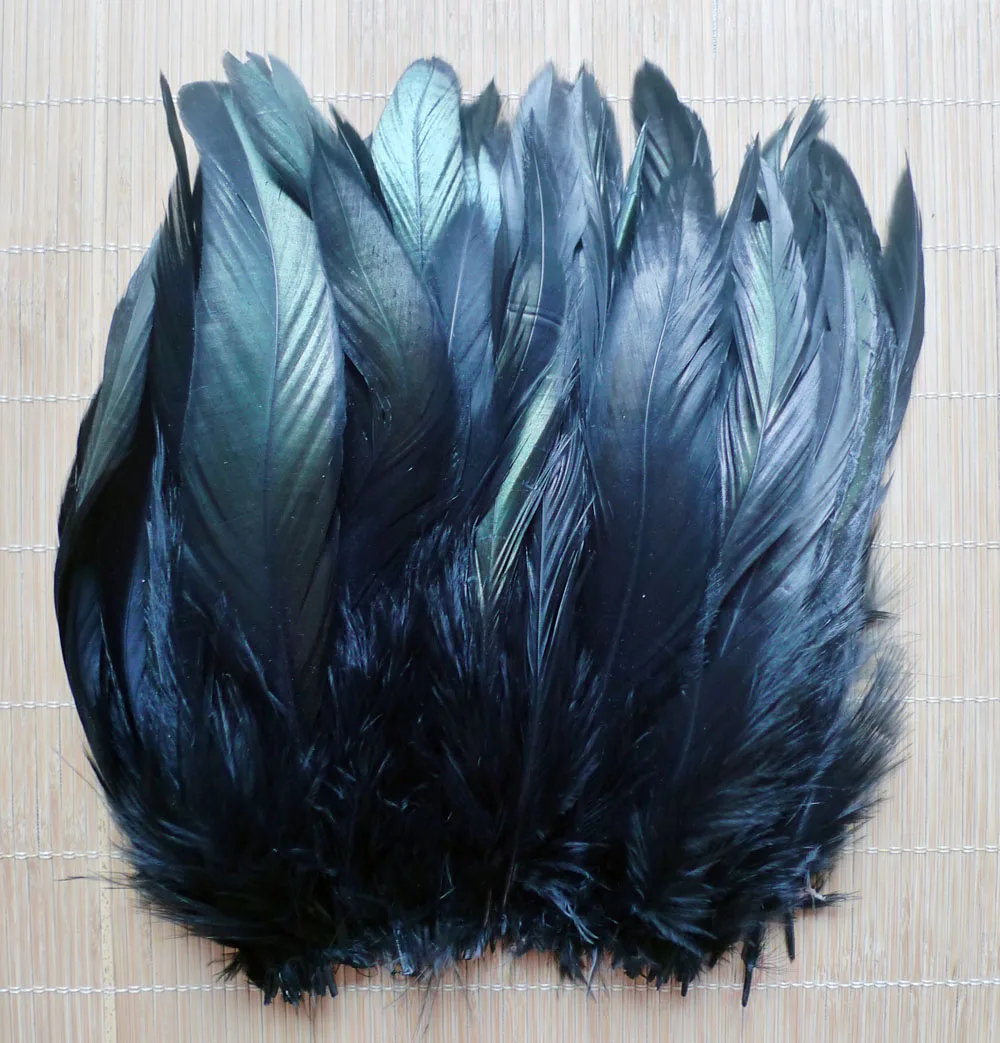 50Pcs/lot Black 5-8inch 13-20cm Natural Rooster Feathers For Crafts DIY Chicken Plume Mask Jewelry Dresses Macrame Decoration