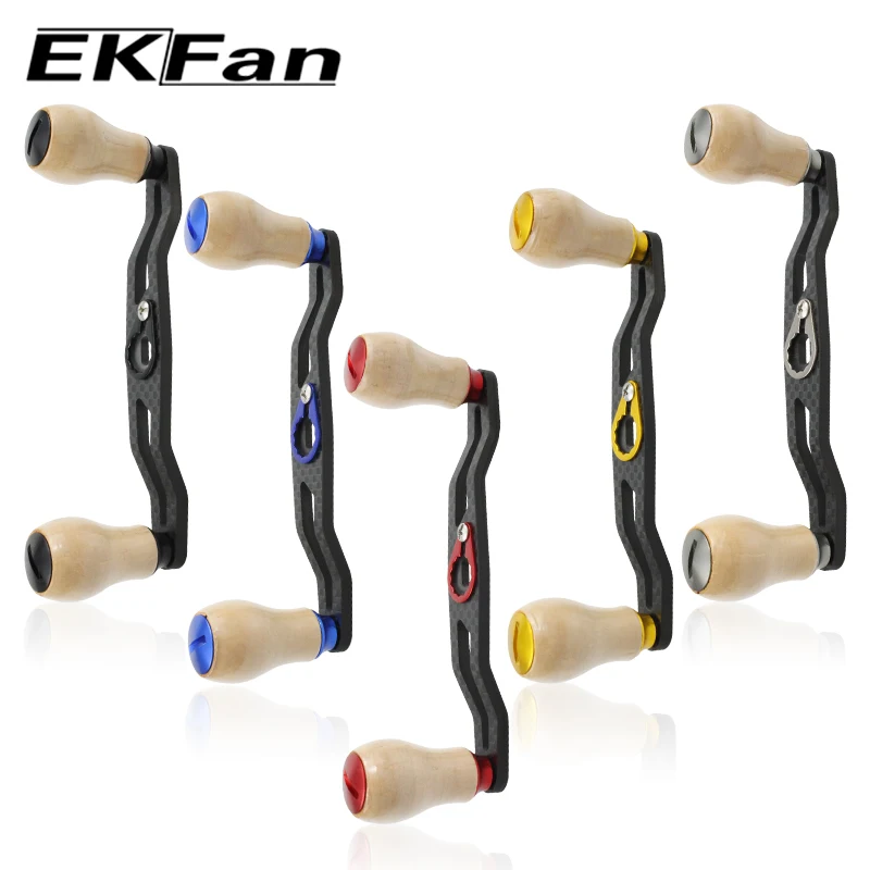 EKfan Suitable For DAIWA&SHI New Model Carbon Fiber Fishing Reel Handle For Baitcasting Wooden Knob