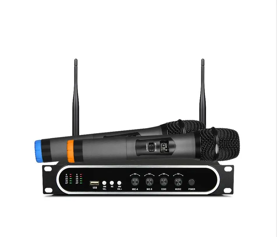 

M8 UHF Wireless Microphone with Adjustalbe Bass Echo Mic Build-in Amplifier for MP3 player KTV Song Speaker Home Karaoke