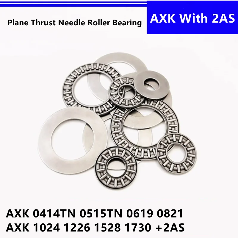 

50sets Plane Thrust Needle Roller Bearing AXK0414TN AXK0515TN AXK0619 AXK0821 AXK1024 AXK1226 AXK1528 AXK1730 +2AS