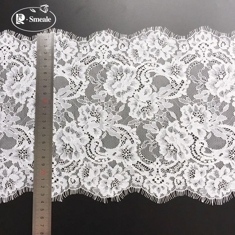 Black Eyelash Lace Trim, Flowers, Underwear, Bra Decor, Sewing Lace Fabric, Dress DIY Accessories, RS2510, 300cm * 23.5cm