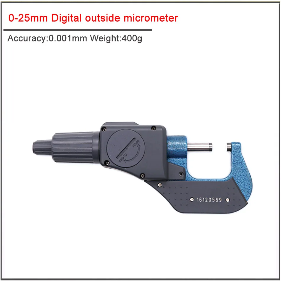 0-25mm Outside micrometr diameter of digital display   ,High precision outer diameter measuring instrument  accuracy 0.001mm