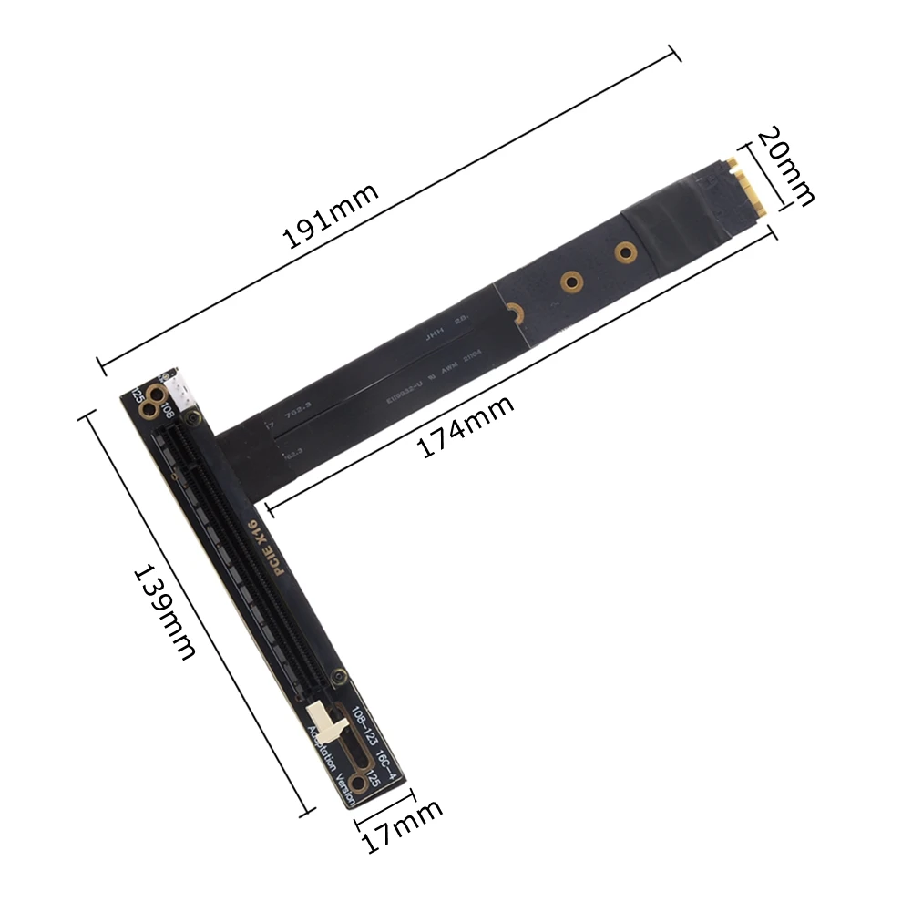 M2 NGFF NVMe Converter To PCIE X16 Graphics Card Built-in Adapter M.2 Mkey Extension Card Pci-e 16x Flexible Flat Cable