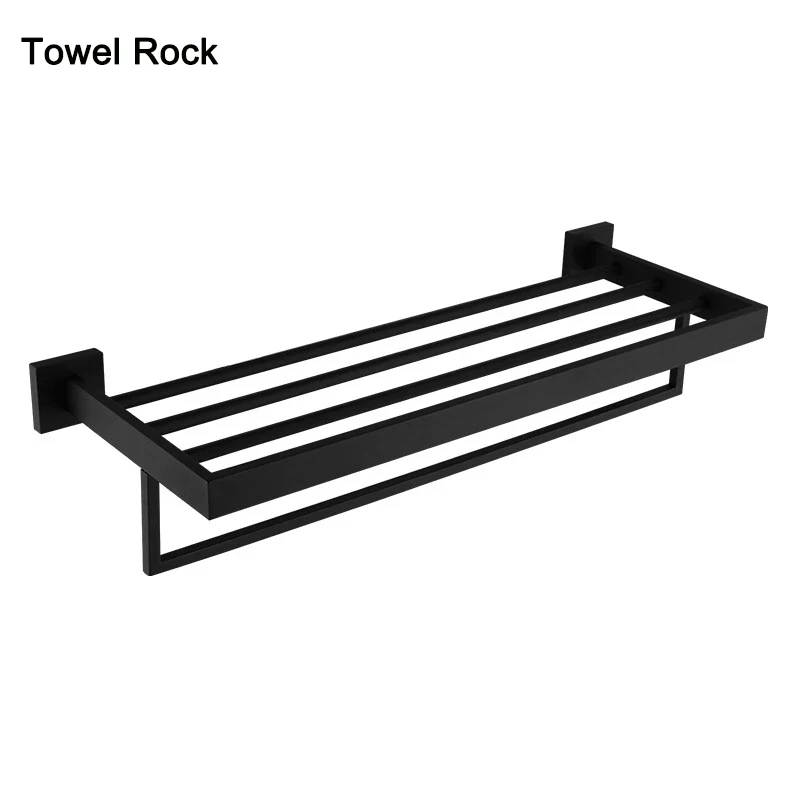 Black Quality Stainless Steel Bthroom Hardware Set Towel Rack  Roll Paper Holder Liquid Soap Holder Soap Dish  Bath Accessories