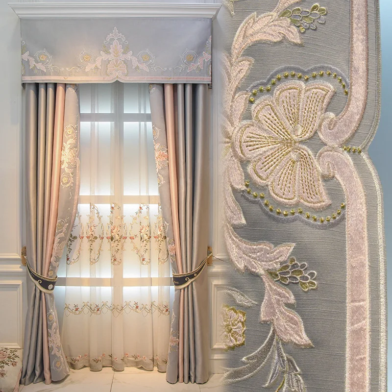 Luxury atmosphere European curtain living room bedroom shading high precision  curtain Villa curtains for bedroom