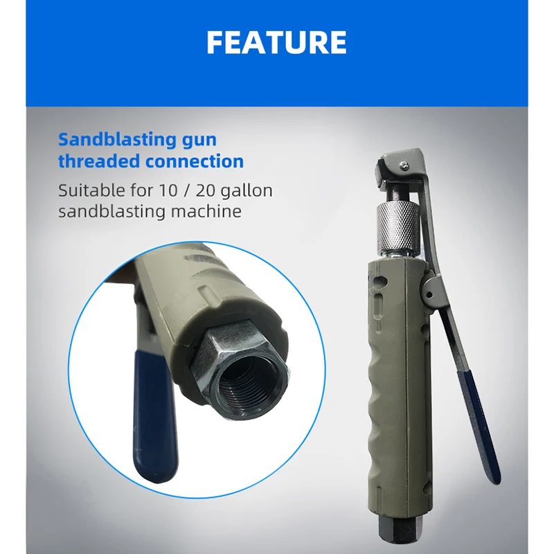 Imagem -03 - Móvel Galão Pneumático Jateamento Arma Kit Máquina de Jateamento com Bicos Areia Blaster Bocal