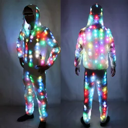 LED Jacket Luminous Clothes Creative Light Costume Laser Robot Suit Christmas Halloween Party Cospaly Costume For EDM Music