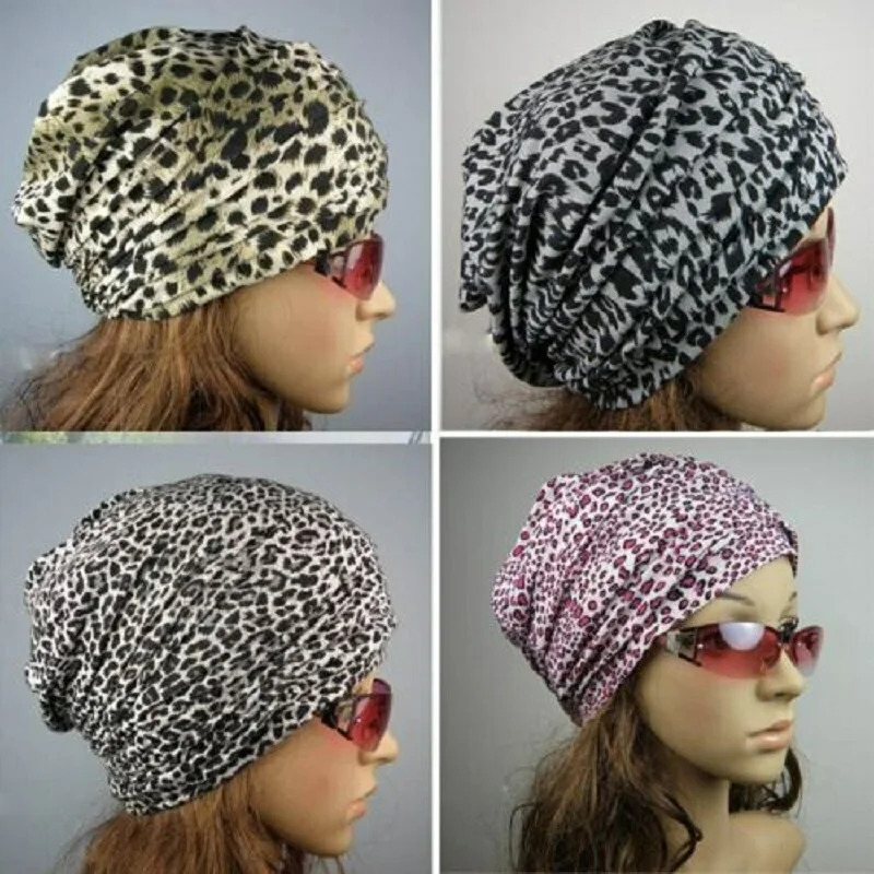 

Women Pleated Anti Radiation Cap Multicolor EMF Protection Hat Leopard Cap Nano Anti Signal RF/Microwave Beanies Headscarf