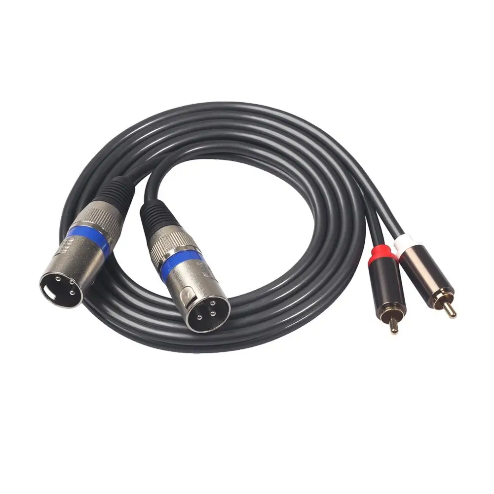 Cable adaptador Dual XLR macho a RCA macho, accesorio de señal de Audio, para amplificador de altavoz, consola de sonido, guitarra, 1,5 m/4,9 pies