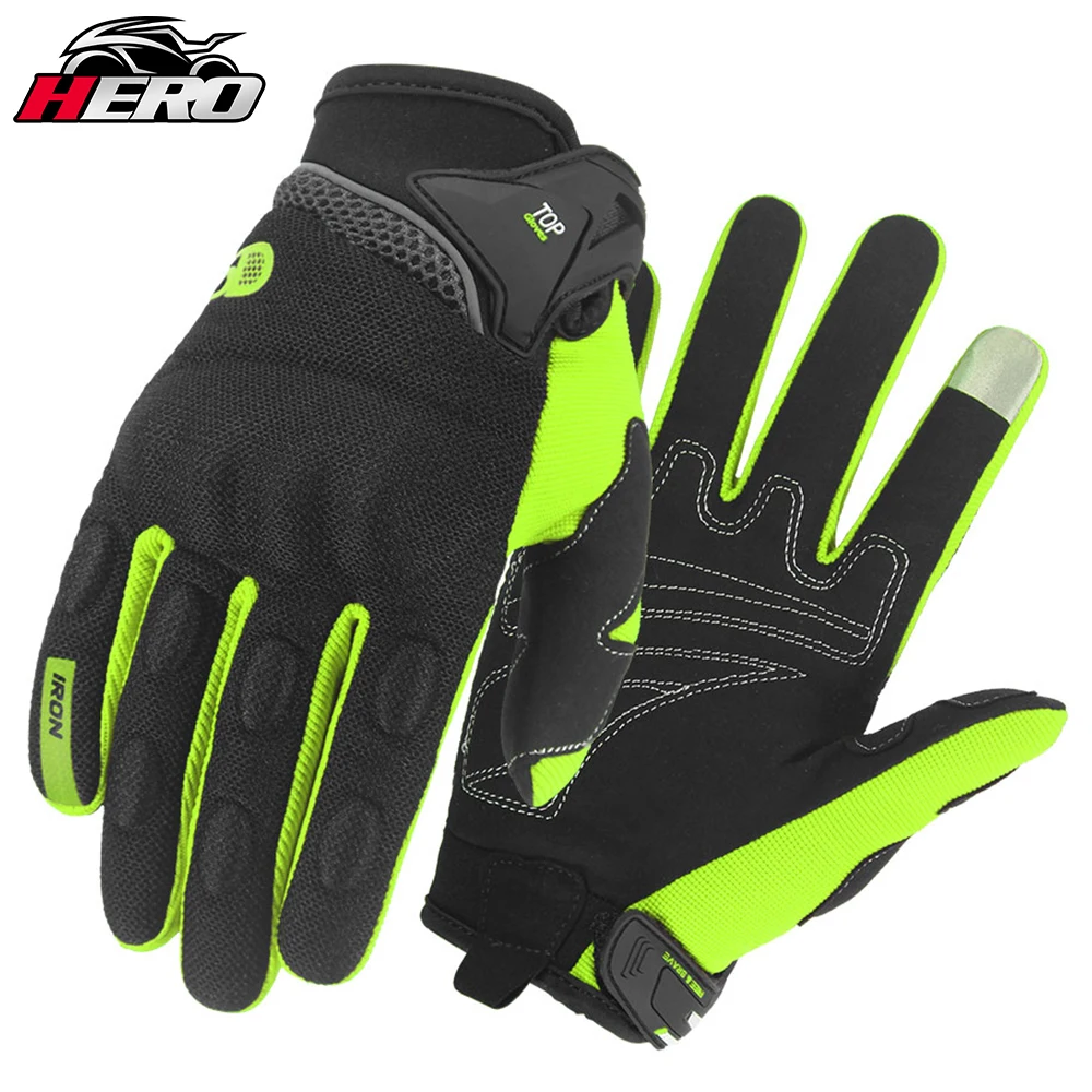 

Green Motorcycle Gloves Four Seasons Breathable Guantes Moto Protective Anti-fall Gloves Ridding Motorcycle Accessories Gloves