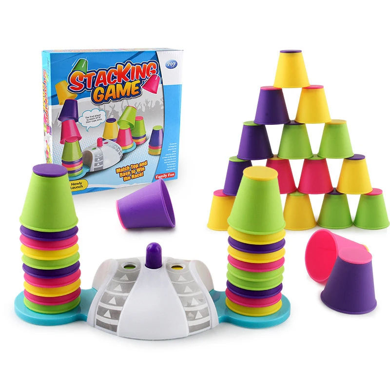 

Folding Cup Stracking Game Toy Set Hand-speed Competitive Stacking High Logic Training Board Game Educational Family Party Gifts