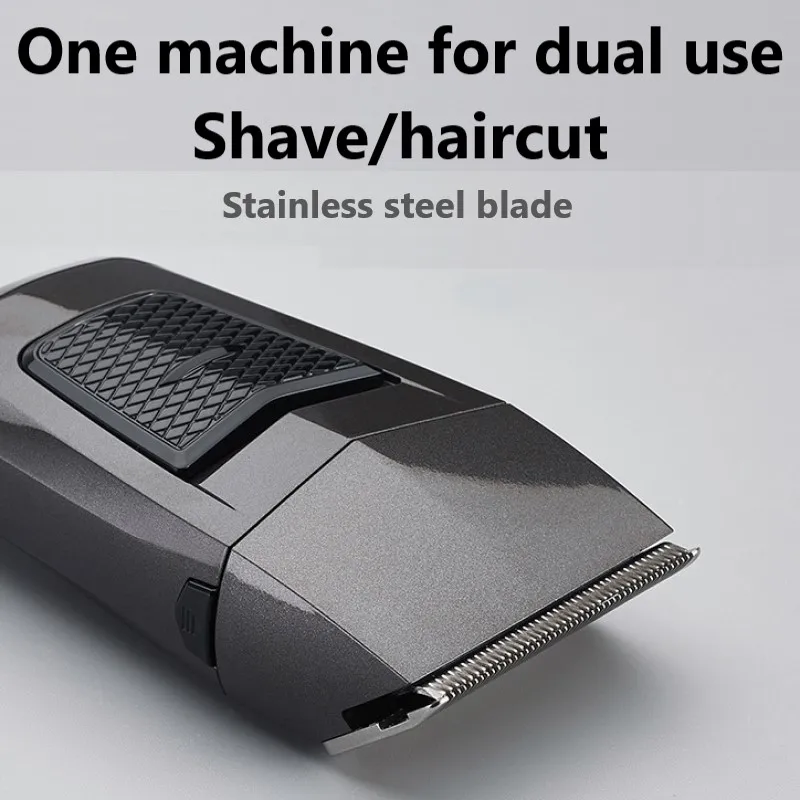 Перезаряжаемая Беспроводная Бритва для мужчин, двойное лезвие, возвратно-поступательная Бритва для бороды, многофункциональный мощный триммер для ухода за лицом