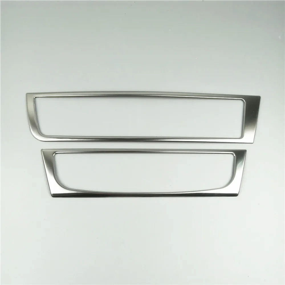 Car Console Air Conditioner CD Panel Decoration Cover Trim 2pcs For Audi A6 C7 A7 2012-2018 Interior Stainless Steel Accessories