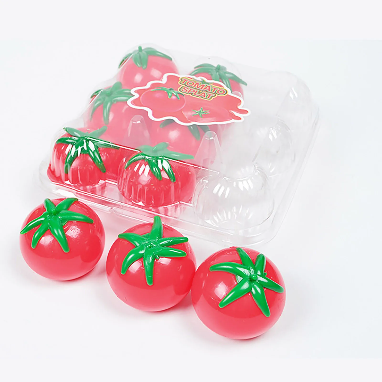 Cartoon cute tomato that doesn’t fall apart slowly rising pressure tomato rubber stress relief toy pinch toy