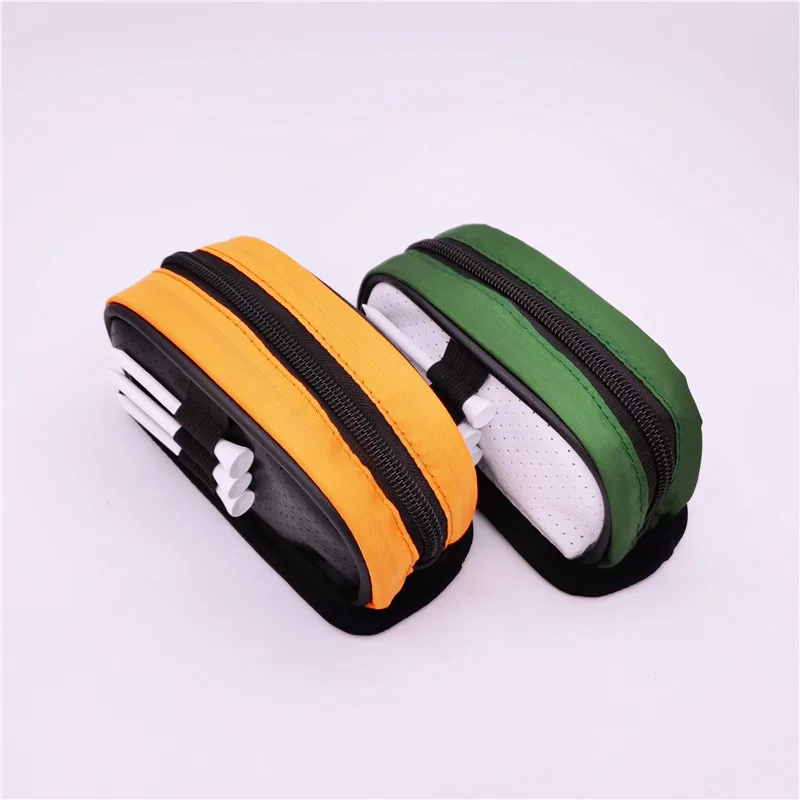 NEW Small Golf Ball Bag Mini Golf Bags With Tee Position Zipper PU Leather Small Pocket Unisex 2 Colors