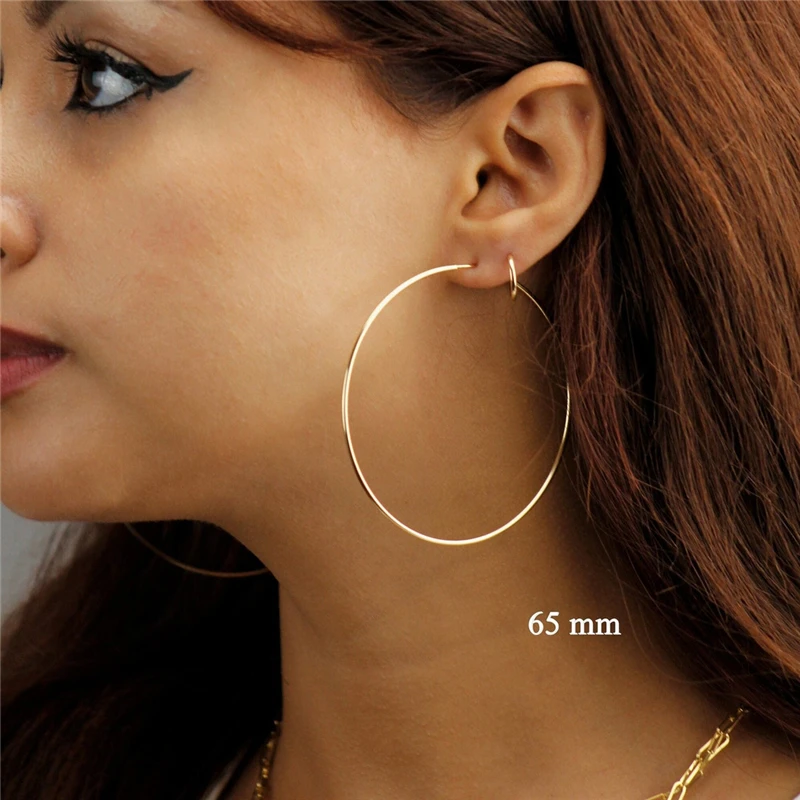 14K Goldfilled Endlos-Creolen in 10 Größen – Goldschmuck, Gold-Creolen, Brincos, Pendientes, Oorbellen, Boho Damenohrringe – Detail 20