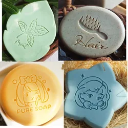 Transparent Acrylic Soap Stamp for Handmade Making, Cute Girls Comb Pattern, Home Cleaning, Natural Seal, Chapter Tool