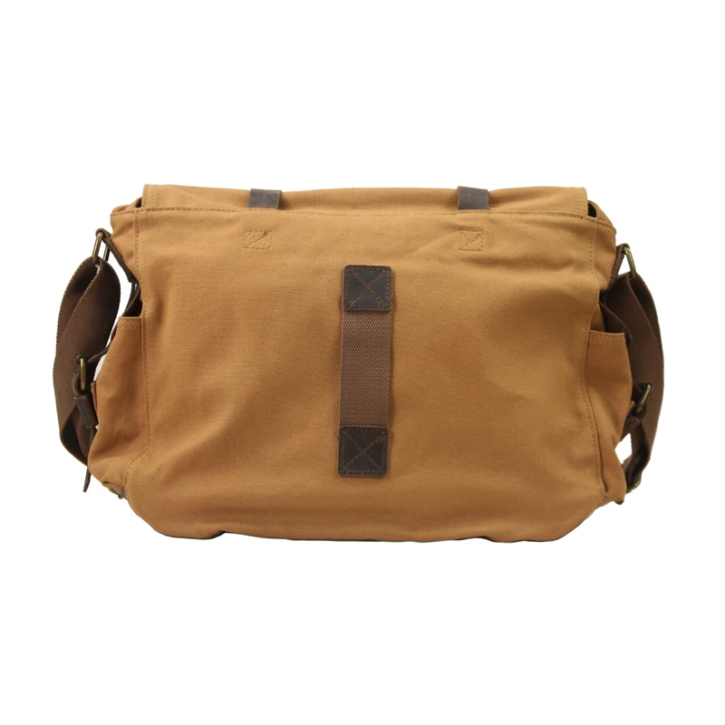 Sac à bandoulière en toile de coton vintage pour hommes, cuir véritable, sacs de messager, sac à bandoulière décontracté pour hommes, sac initié en