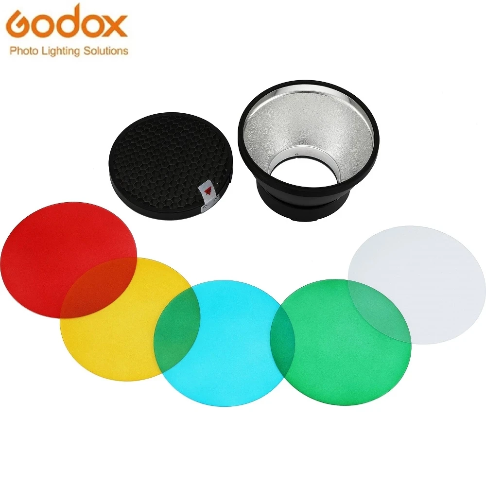 Godox AD-R14 Standard Reflector with Honeycomb and 5 Color Filters Holder for AD300Pro AD400Pro Outdoor Flash