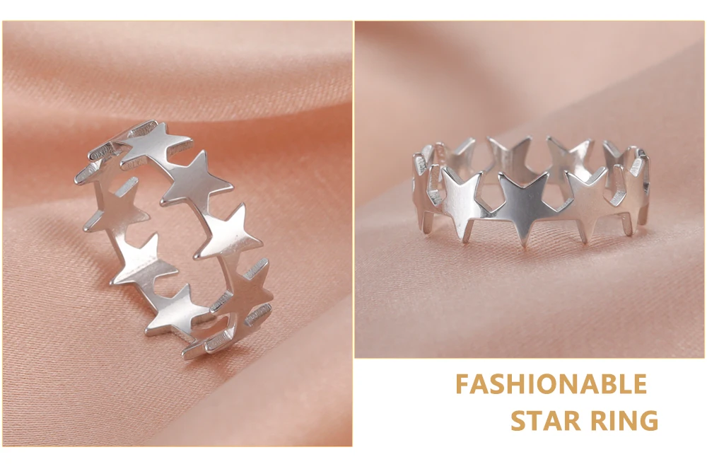 Skyrim Edelstahl Ring Herz Stern Blume Schmetterling Mondphase Geometrische Damen Fingerringe Hochzeitsgeschenk Großhandel – Detail 4