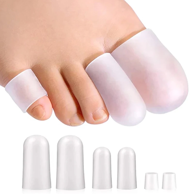 6pcs Silicone Gel Toe Tube Corn Blister Remover Bunion Correction Toe Protector Sleeve Pain Relief Foot Care Toe Separator