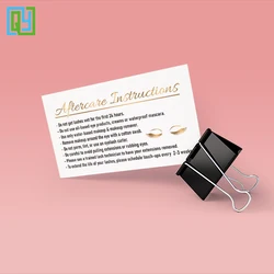 Tarjetas personalizadas para después del cuidado de las pestañas, 100 piezas, 90x54mm, etiqueta de papel personalizada, tarjetas de visita, envío gratis