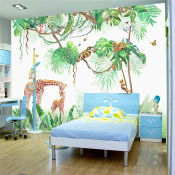 Özel güneydoğu asya hayvanlar için duvar kağıdı çocuk odası yatak TV arka plan 3D duvar zürafa duvar kağıdı ev dekorasyon