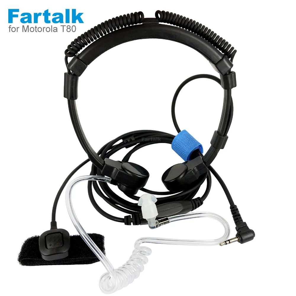 2.5mm Throat Microphone Headset Mic Earpiece for Motorola TLKR Talkabout T5 T6 T8 T80 T60 T6200 FR60 T5428 Radio Walkie Talkie