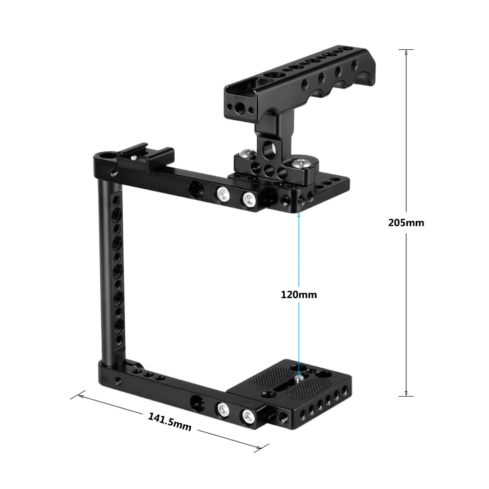 Impianto di perforazione della gabbia della fotocamera CAMVATE per Canon 650D,600D,550D,500D,450D,760D,D3200,D3300,D5200,D5500,D300S,D610,a58,a7,a7II,GH5/GH4/GH3/GH2