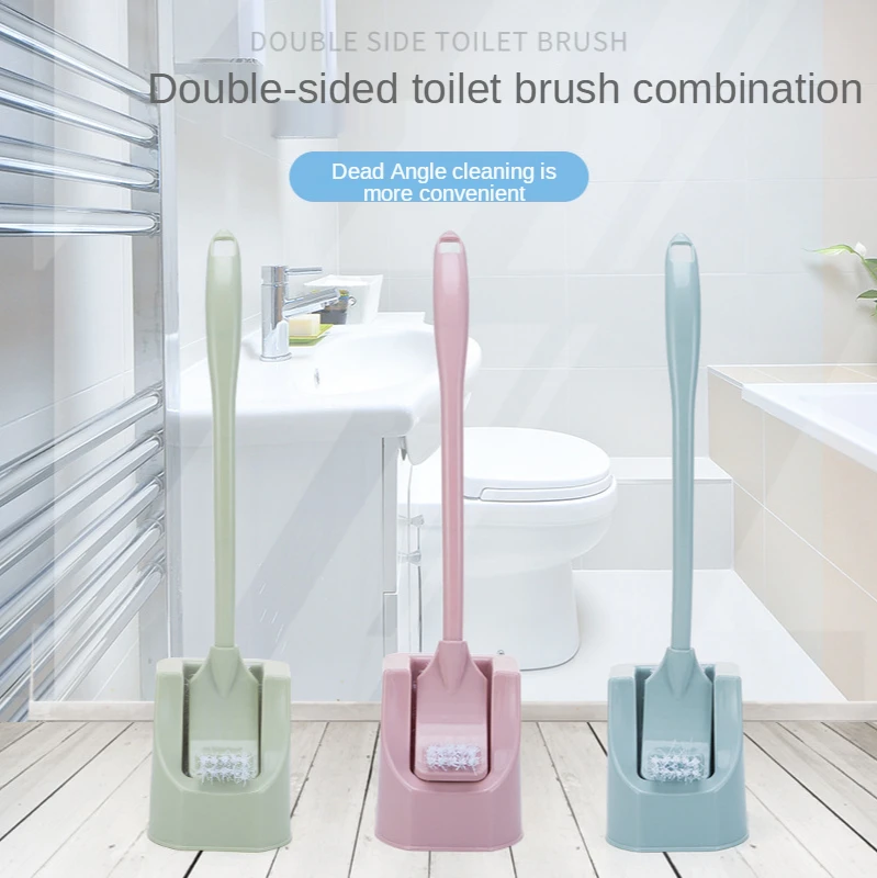 Hand Held Double-sided Long Handle Gap with Seat Toilet Brush No Dead Corner Toilet Environmental Protection Brush Toilet Clean