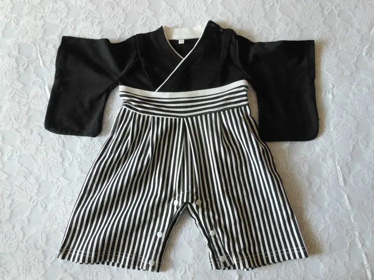 Baby Boy Kimono Hakama Yukata Romper Cotton Long Sleeved  Clothes Infant Toddler Outfits For Children Japanese Jumpsuit ZL607