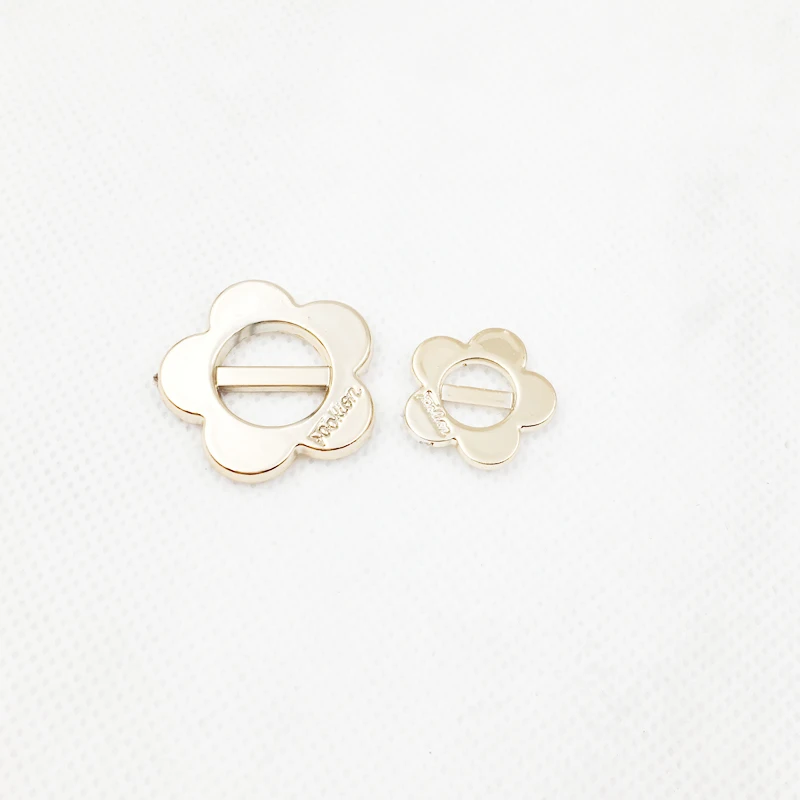 uv plated rose gold color no fade ccb ribbon buckles 28mm, 30pcs rope ribbon slider gold flower acessories for bag shoe