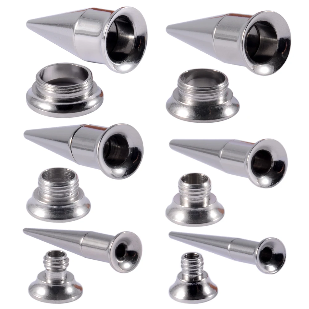 CHUANCI 1 Pair 316L Surgical Steel/Acrylic Ear Taper Tunnel Gauge Kit 2 in 1 Ear Expander Stretching Kit Body Piercing Jewelry