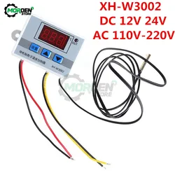 XH-W3002 W3002 W3001 DC 12V 24V AC 110V-220V LED cyfrowy termoregulator termostat regulator temperatury miernik ogrzewanie chłodzenie