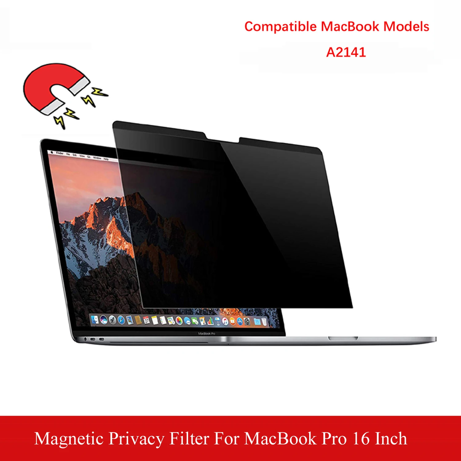 Magnetic Privacy Filter Laptop Anti-Glare Screen Protector Black for MacBook Pro 16