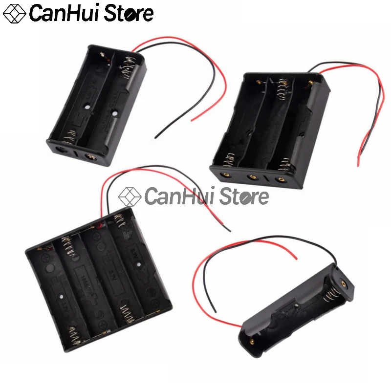 New 18650 Power Bank Cases 1X 2X 3X 4X 18650 Battery Holder Storage Box Case 1 2 3 4 Slot Batteries Container With Wire Lead