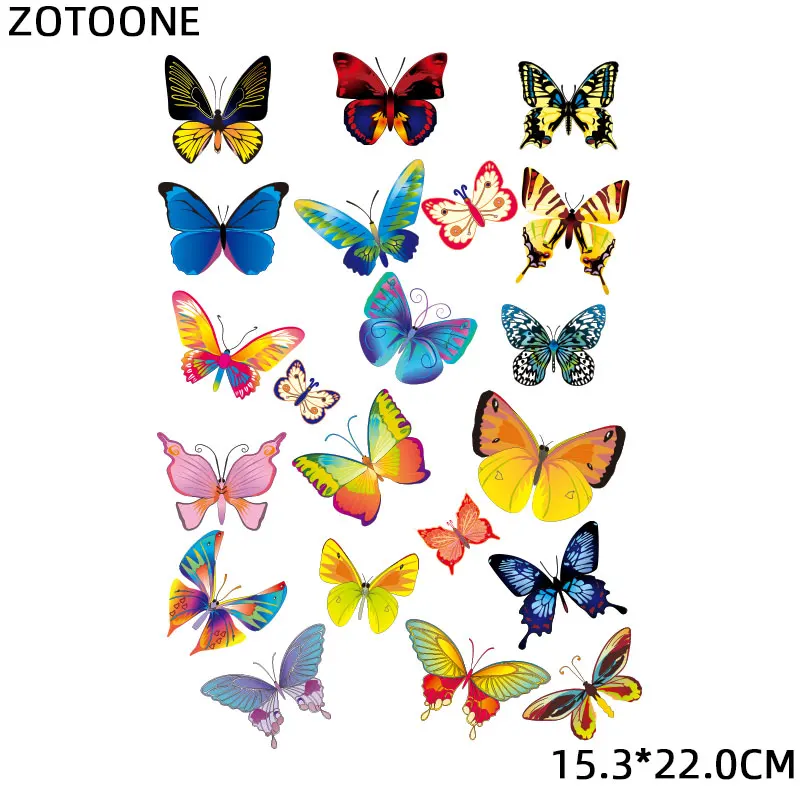 Butterfly Animal Patch Flower Iron on Patches for Clothing Sticker for Clothes T-shirt Heat Transfers Applications DIY Appliques