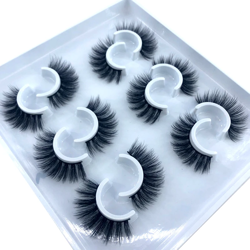 6 Pairs Multipack 3D Soft Mink Hair False Eyelashes Handmade Wispy Fluffy Long Lashes Natural Eye Makeup Tools Faux Eye Lashes