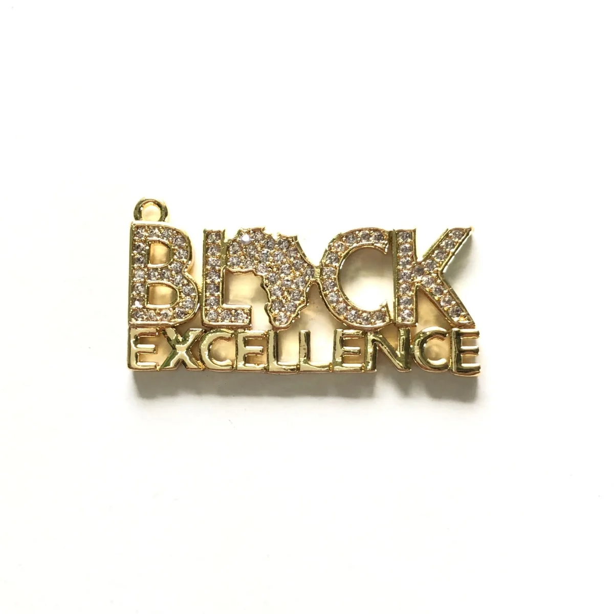 5pcs BLACK EXCELLENCE Word Charm for Girl Bracelet Making Women Necklace Bling Rhinestone Paved Letter Pendant Jewelry Accessory