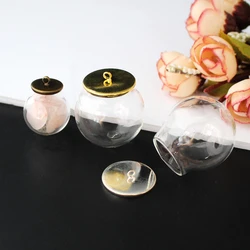 6PCS 30MM 20MM Ball Glass Globe Necklace Pendants With Simple Cap  Empty Hollow Glass Vials pendant Diy Finding